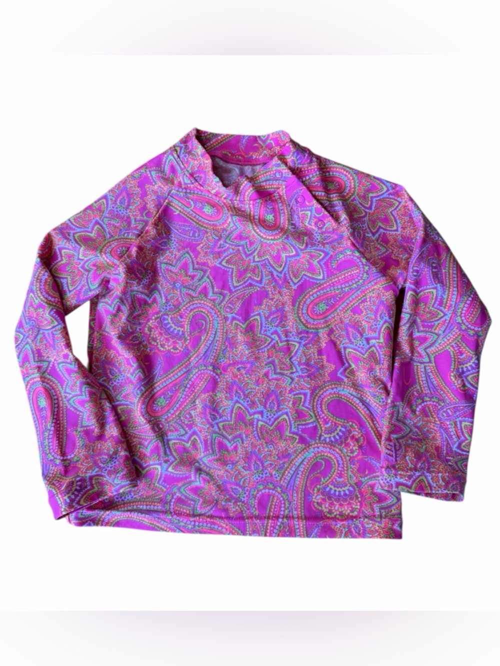 Coolibar Bright Pink‎ Colorful Paisley Rashguard Top Size 2T UPF protection
